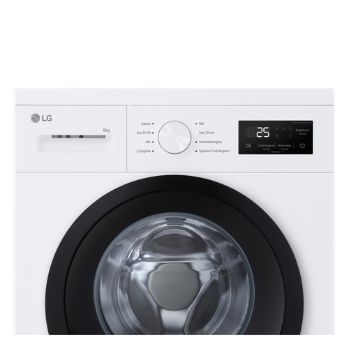 LG A10 Series Steam™ F4A10S8NWK 8kg Washing Machine with 1400 rpm - White - A Rated, White - image 3