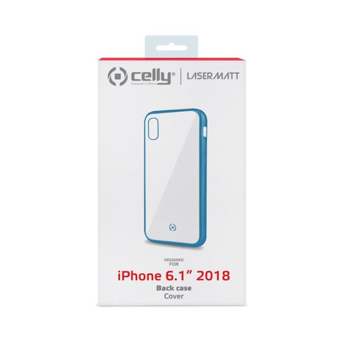 Celly Laser Matt funda para teléfono móvil 15,5 cm (6.1") Transparente, Azul
