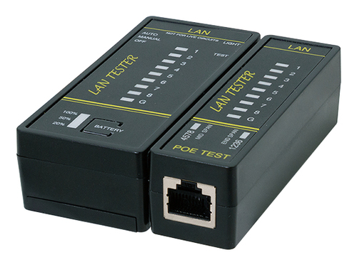 LogiLink WZ0080, RJ-45 & SFP tester, RJ-11, RJ-12, RJ-45, Sort, 70 mm, 92 mm, 27 mm