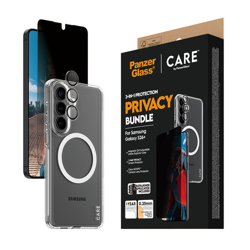 PANZERGLASS - CARE Privacy 3-in-1 Bundle Samsung Galaxy S26+ CR94821 Screenprotector (glas) met privacyfolie Samsung Galaxy S26 1 stuk(s) – Photo 8 sur 8