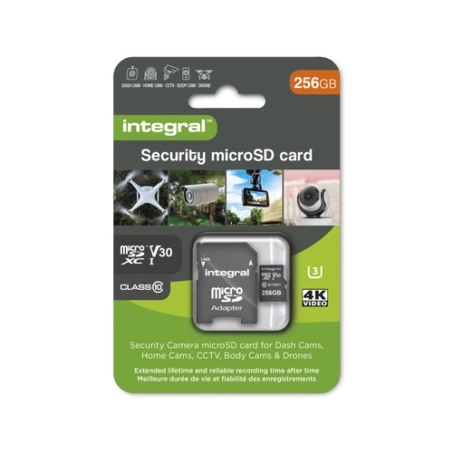 Integral 256GB MICRO SD CARD FOR DASH CAM SECURITY CAM 4K VIDEO V30 U3 100MBS READ 60MBS WRITE HIGH ENDURANCE – image 2