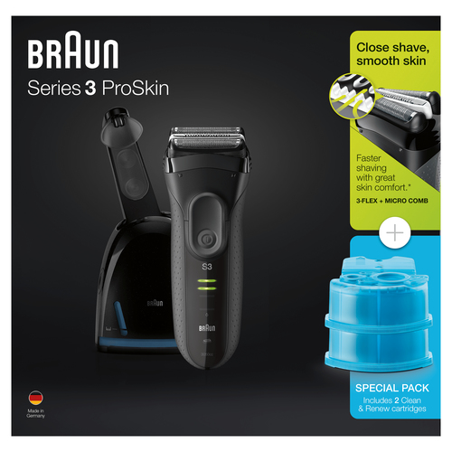 Braun Series 3 81640348 men's shaver Foil shaver Trimmer Black, Grey