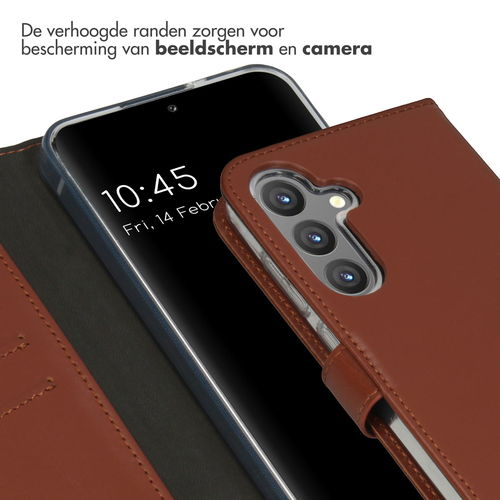 Selencia Echt Lederen Bookcase Samsung Galaxy S24 Plus - Lichtbruin, afbeelding 4