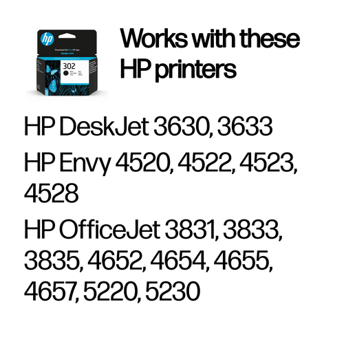 HP 302 Black Original Ink Cartridge (F6U66AE) - image 2