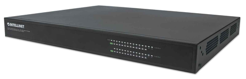 Intellinet 24-Port Gigabit Ethernet PoE+ Web-Managed AV Switch with 2 SFP & 2 RJ45 Combo Uplinks, 24 Rear-Facing PoE+ Ports, IEEE 802.3at PoE (PoE+), Layer2+, T