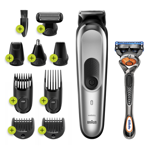 Braun 10-in-1 Trimmer MGK7220 Men Beard Trimmer, Body Grooming Kit & Hair Clipper, Silver Grey – image 1