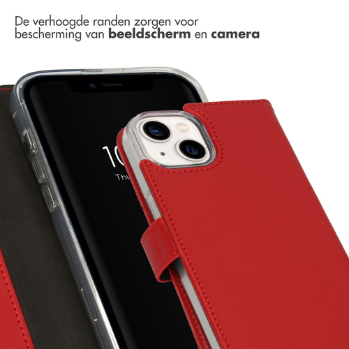 Selencia Echt Lederen Bookcase iPhone 14 - Rood, afbeelding 4