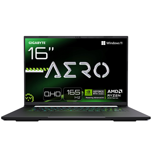 GIGABYTE AERO X16 1WH93USC94AH Copilot+ PC AMD Ryzen™ AI 7 350 Ноутбук 40,6 cm (16") WQXGA 16 GB DDR5-SDRAM 1 TB Твердотельный накопитель (SSD) NVIDIA GeForce RTX 5070 Wi-Fi 6E (802.11ax) Windows 11 Home Серый