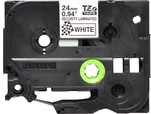 Brother P-Touch TZe Security Tape 24mm x 8m Black on White TZESE5 - image 3