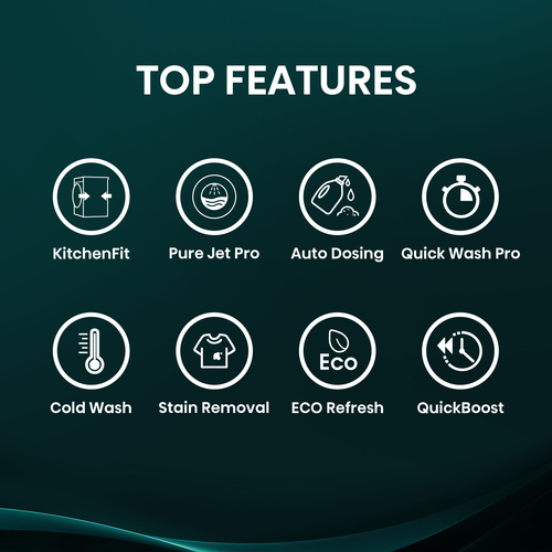 Hisense WF5I1045BBQ 10.5kg 5I KitchenFit Series AutoDose WiFi enabled Washing Machine 1400rpm - Black - image 4