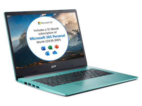 Acer Aspire 1 14 inch Laptop - (Intel Celeron N4020, 4GB, 64GB, Full HD Display, Microsoft Office 365, Windows 10 in S Mode, Blue) – image 9