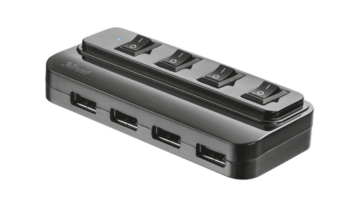 Trust 20619 interface hub USB 2.0 Black – image 2