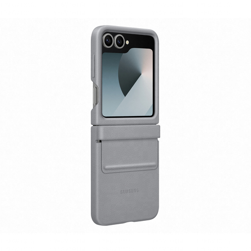 Samsung Galaxy Z Flip 6 Back Cover Kunstleer Grijs, afbeelding 4