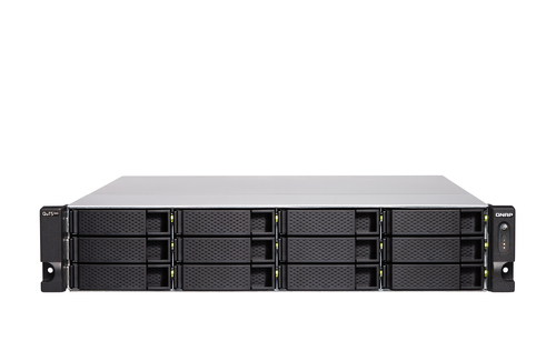 TS-H1283XU-RP-E2236-32G NAS QNAP TS-H1283XU-RP-E2236-32G /FUENTE REDUNDANTE/ 12 BAHIAS SATA HDD 3,5/RACK 2U/ SEIS NUCLEOS 3.4 GHZ/128GB DDR4 UDIMM/4 PTO LAN GBE /2 PTO SFP+ 10 GBE/ USB 3.2 X2 /HOTSWAP/ SIN DISCOS