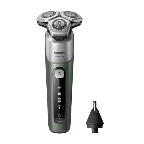 Philips 6000 series S6831/06 men's shaver Rotation shaver Trimmer Chrome, Green