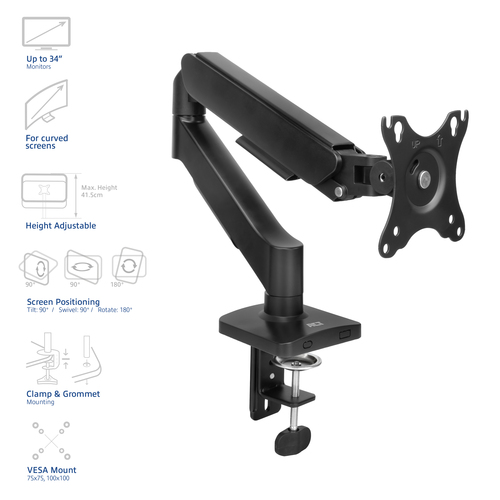ACT Connectivity Monitorarm met gasveer tot 35 inch, afbeelding 3