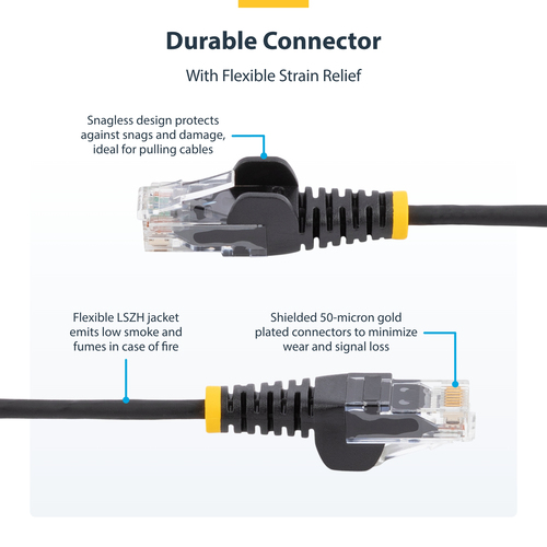 StarTech.com 2m CAT6 Cable - Blue Slim CAT6 Patch Cord - Snagless - LSZH CAT 6 2m Patchkabel Blå – billede 6