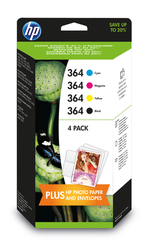 HP 364 4-pack Black/Cyan/Magenta/Yellow Original Ink Cartridges