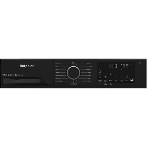 Hotpoint FabricCare C Hsd 82M BB UK 8Kg Heat Pump Tumble Dryer - Black - A+ Rated, Black - image 6