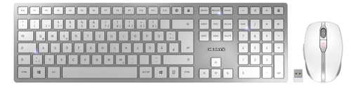 CHERRY DW 9000 SLIM клавиатура Мышь входит в комплектацию Универсальная РЧ беспроводной + Bluetooth AZERTY Бельгийский Белый