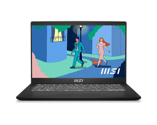 MSI Modern 14 C7M-055XES AMD Ryzen™ 5 7530U Ноутбук 35,6 cm (14") Full HD 16 GB DDR4-SDRAM 512 GB Твердотельный накопитель (SSD) Wi-Fi 6E (802.11ax) Черный