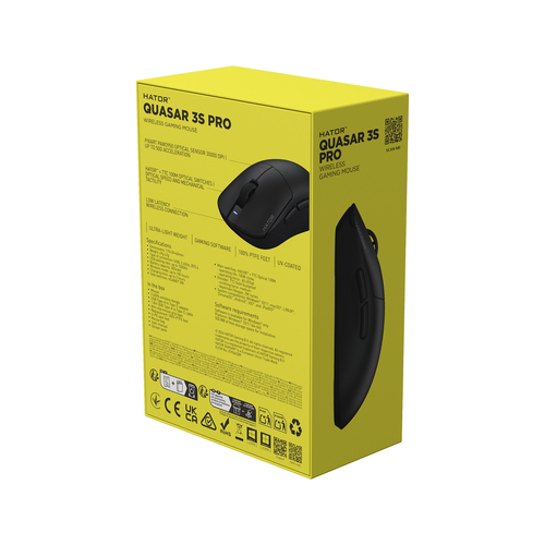 HATOR Quasar 3S Pro Wireless muis Gamen Rechtshandig RF Wireless + Bluetooth + USB Type-C Optisch 30, afbeelding 8
