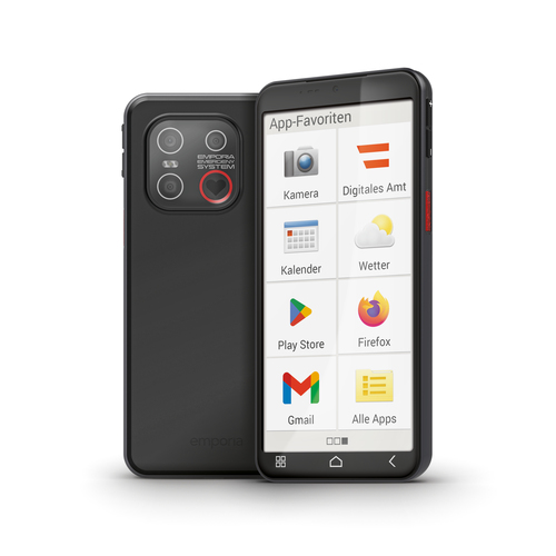 Emporia emporiaSMART.6lite 13,8 cm (5.45") Android 13 4G USB Type-C 6 GB 128 GB 3600 mAh Черный, Серебристый