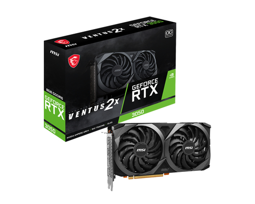 GEFORCE RTX 3050 VENTUS 2X 8G OCV1 VGA MSI VENTUS RTX 3050 8GB OC DUAL FAN 128BIT GDDR6 1HDMI 3DP GEFORCE RTX 3050 VENTUS 2X 8G OCV1