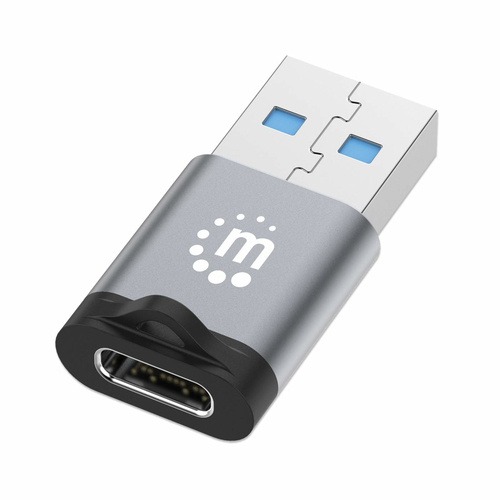 Manhattan 356305 cambiador de género para cable USB-A USB-C Negro, Gris imagen 1