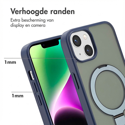 Accezz Ring Stand Backcover met MagSafe iPhone 14 - Blue, afbeelding 5
