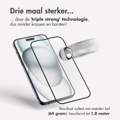 Accezz Triple Strong Full Cover Glas Screenprotector met applicator Samsung Galaxy A54 / S23 FE Tablet screenprotector Transparant, afbeelding 2