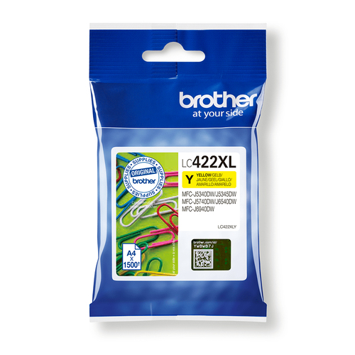 Brother LC422XLY Inkjet Cartridge High Yield Yellow LC422XLY - image 1