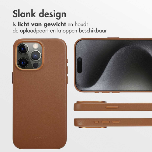 Accezz MagSafe Leather Backcover iPhone 15 Pro Max - Sienna Brown, afbeelding 8