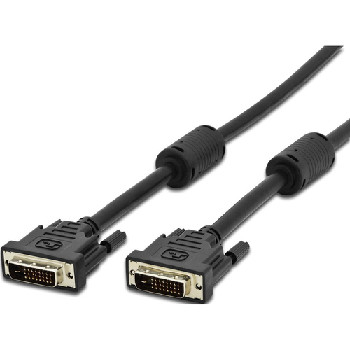 TECHLY DVI-D Dual-Link Anschlusskabel schwarz 2m 2x DVI Digital DVI-D 24 + 1 Stecker mit Ferritkern