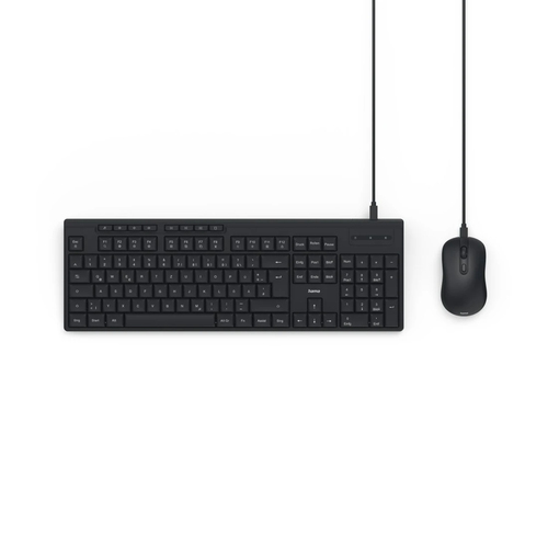 Hama CKM-200 клавиатура Мышь входит в комплектацию Дом/офис USB QWERTZ Немецкий Черный