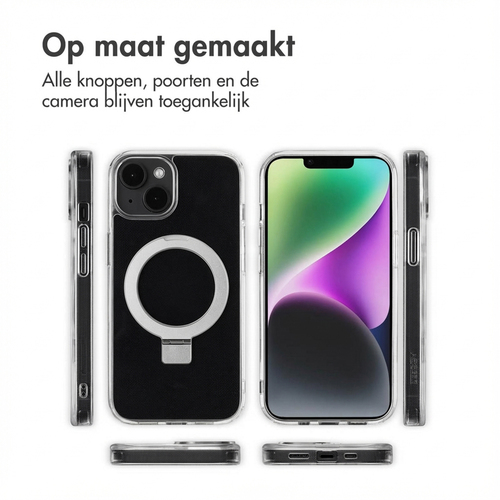 Accezz Ring Stand Backcover met MagSafe iPhone 14 - Transparant, afbeelding 7