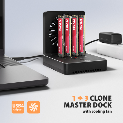 Axagon ADSA-M2C44 USB4 docking station for 4x M.2 NVMe SSDs, cloning – image 2
