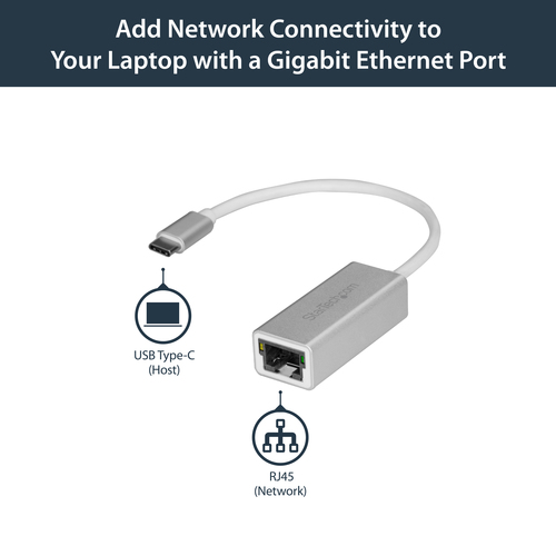 StarTech.com USB-C to Gigabit Ethernet Adapter, Aluminum, Thunderbolt 3 / 4 Compatible, USB Type C Network Adapter – image 6