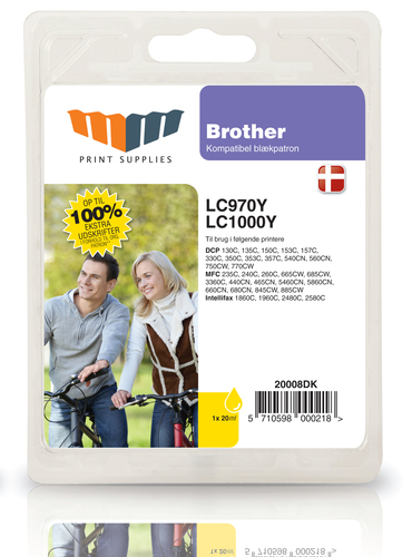MM Yellow Inkjet Cartridge - Replaces Brother LC970Y & LC1000Y - 100% Extra ink compared to OEM