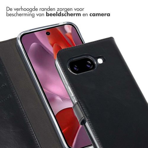 Selencia Echt Lederen Bookcase Google Pixel 9A - Zwart, afbeelding 4