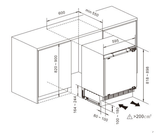Hisense RUL178D4AWE Integrated Undercounter Fridge - Fixed Hinge, White - image 6