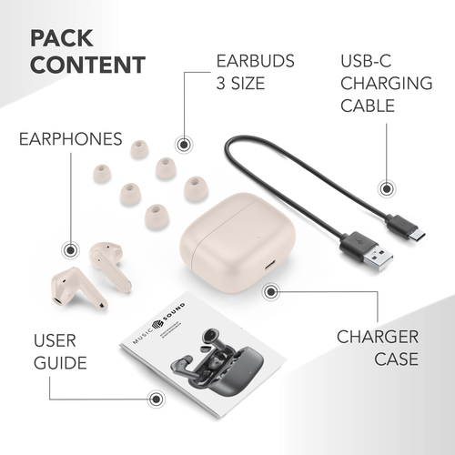 Music Sound BT EARPHONES TWS DOUBLE MS SKY WHITE – image 6