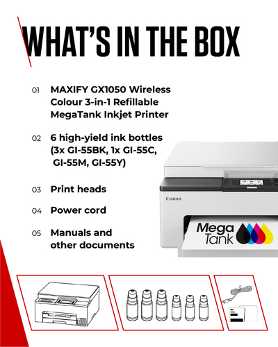 Canon Maxify GX1050 A4 Wireless 3-in-One Refillable Inkjet printer - image 8