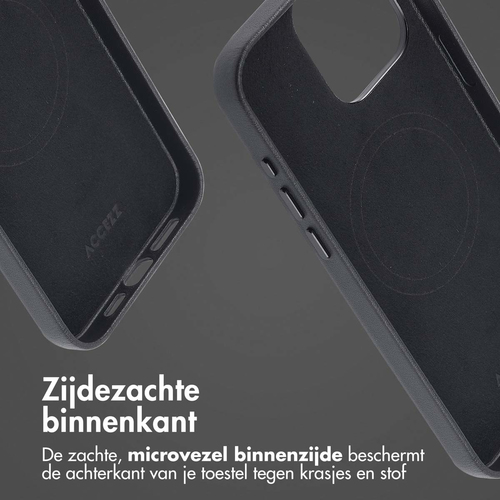 Accezz MagSafe Leather Backcover iPhone 15 Pro Max - Onyx Black, afbeelding 6