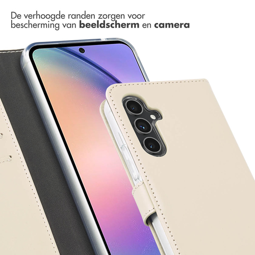 Selencia Echt Lederen Bookcase Samsung Galaxy A54 - Greige, afbeelding 4