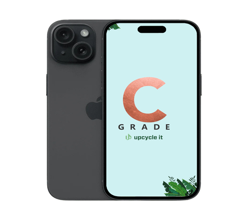 upcycle it Apple iPhone 15 (Refurbished) C 15,5 cm (6.1") Две SIM-карты iOS 17 5G USB Type-C 128 GB Черный Восстановленный товар