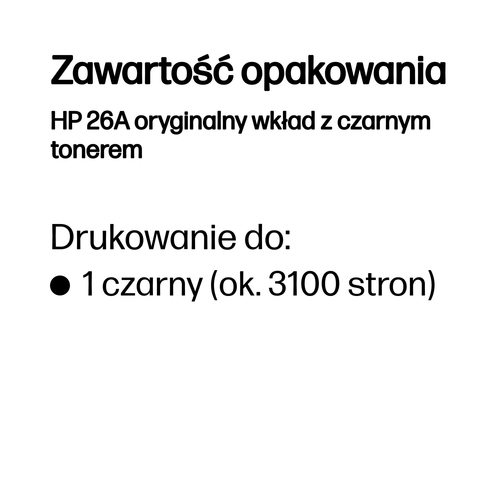 HP 26A oryginalny wkład z czarnym tonerem CF226A