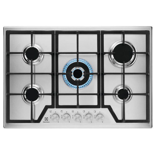 Electrolux KGS7536SX Черный, Нержавеющая сталь Встроенный 75 cm Газовый 5 зона(ы)