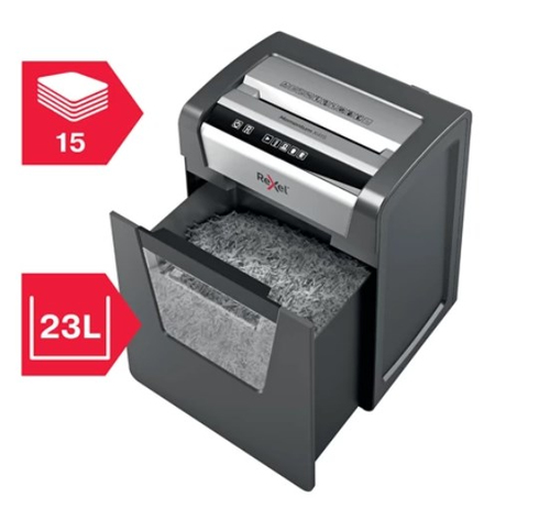 Rexel Momentum X415 Papierversnipperaar 15 vellen Micro cut 4 x 40 mm P-4 23 l Ook geschikt voor Nietjes, Paperclips – Foto 8 van 11