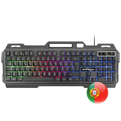 Mars Gaming MK120PT Gaming Keyboard FRGB Aluminium Antighosting Smartphone Stand Grey and Black Portuguese Language